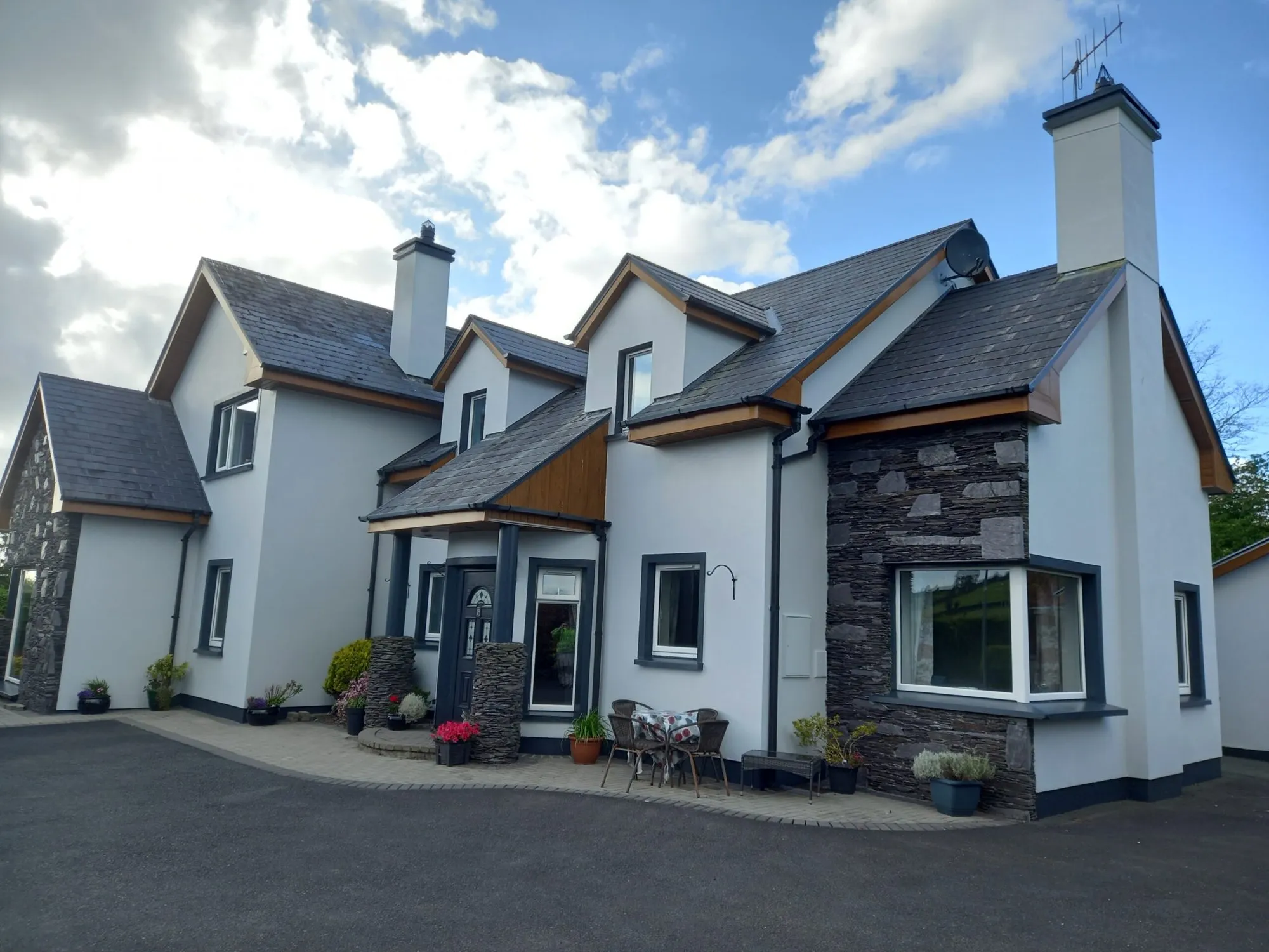 Large family home with fresh white render